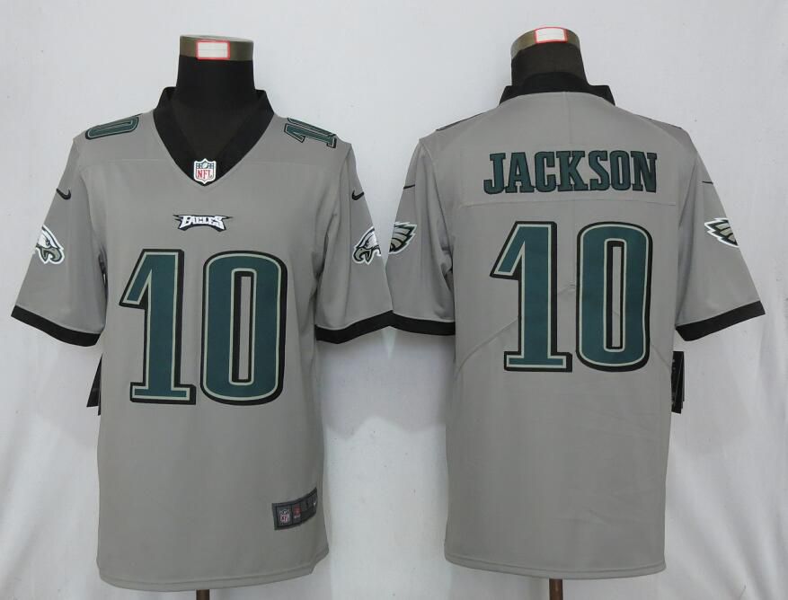 Men Nike Philadelphia Eagles 10 Jackson 2019 Vapor Untouchable Gray Inverted Legend Limited Jersey